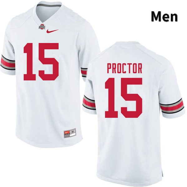 Ohio State Buckeyes Josh Proctor Men's #15 White Authentic Stitched College Football Jersey